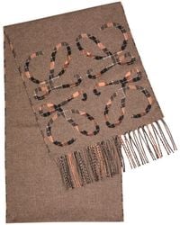 Loewe - Anagram Checked Silk And Cashmere-Blend Scarf - Lyst