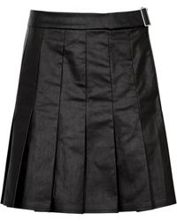 Kassl - Pleated Faux Leather Mini Skirt - Lyst