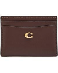 COACH - Logo Leather Card Case - Lyst