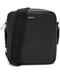 BOSS - Northon Logo Saffiano Leather Cross-Body Bag - Lyst