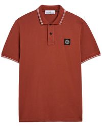 Stone Island - Piqué Cotton Polo Shirt - Lyst