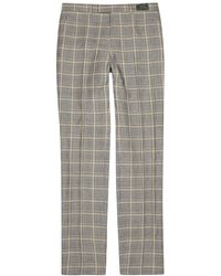 Gucci - Checked Linen And Wool-Blend Trousers - Lyst