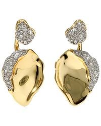 Alexis - Solanales Crystal-Embellished Petal 14Kt-Plated Drop Earrings - Lyst