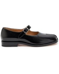 Maison Margiela - Tabi Leather Mary Jane Flats - Lyst