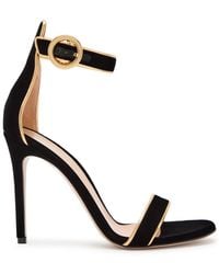 Gianvito Rossi - 105 Metallic-Trim Velvet Sandals - Lyst