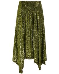 Rabanne - Asymmetric Sequined Midi Skirt - Lyst