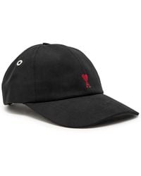 Ami Paris - Logo-Embroidered Cotton Cap - Lyst
