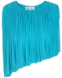 Ronny Kobo - Chelly Gathered Asymmetric Tissue Jersey Cropped Top - Lyst