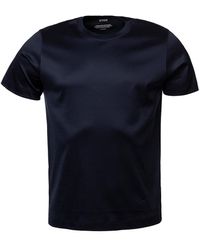 Eton Navy Blue Filo Di Scozia T-shirt