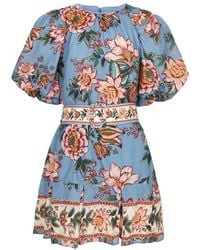 FARM Rio - Wonderful Bouquet Printed Cotton-Blend Mini Dress - Lyst