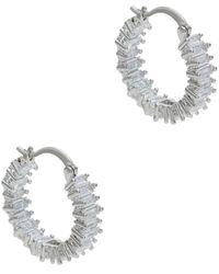 Fallon - Crystal-embellished Hoop Earrings - Lyst