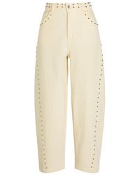 Never Fully Dressed - Studded Barrel-Leg Jeans - Lyst