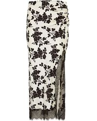 Veronica Beard - Nasime Floral-print Stretch-silk Midi Skirt - Lyst