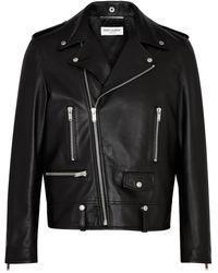 Saint Laurent - Leather Biker Jacket - Lyst