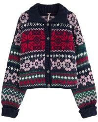 Free People - Snowdrift Fairisle-Intarsia Knitted Cardigan - Lyst