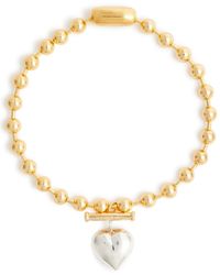 Timeless Pearly - Heart 24kt Gold-plated Beaded Necklace - Lyst