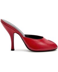 Jude - Date 105 Peep-Toe Leather Mules - Lyst