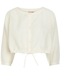 Emporio Sirenuse - New Jinny Cropped Linen Top - Lyst