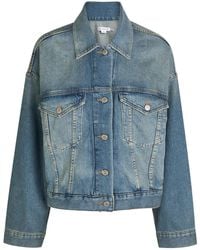 GOOD AMERICAN - Cropped Denim Trucker Jacket - Lyst