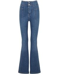 Free People Ola Braided Flare Light Weight Blue Denim Jeans Sz 28 30 31 $128 NEW