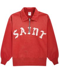 SAINT Mxxxxxx - Saint Logo Half-Zip Cotton Sweatshirt - Lyst