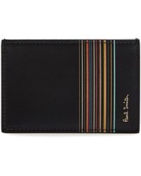 Paul Smith - Signature Striped Logo Leather Card Holder - Lyst