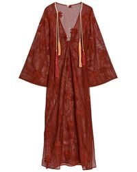 Johanna Ortiz - Palm Veil Embroidered Cotton-Blend Maxi Dress - Lyst