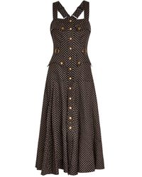 zimmermann polka dot dress brown ZIMMERMANN Brown with white polka dots mini Dress  Loop Generation