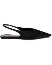 Saint Laurent - Babylone Satin Slingback Flat - Lyst