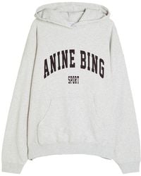 Anine Bing - Harvey Hooded Cotton Sweatshirt - Lyst