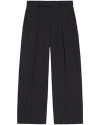 Lemaire - Wide-Leg Pleated Cotton Trousers - Lyst