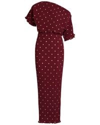 Never Fully Dressed - Tilly Polka-Dot Plissé Midi Dress - Lyst