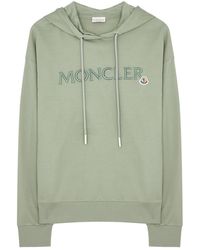 Moncler - Logo Hooded Cotton Sweatshirt - Lyst