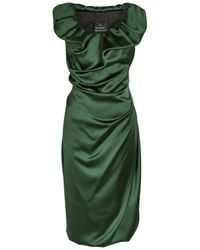 Vivienne Westwood - Ginnie Amber Draped Satin Midi Dress - Lyst