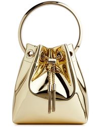 Jimmy Choo - Bon Bon Metallic Leather Top Handle Bag - Lyst