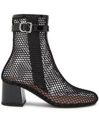 Alaïa - Fishnet 55 Patent Leather Ankle Boots - Lyst