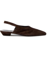 KHAITE - Cecilia Suede Slingback Flats - Lyst