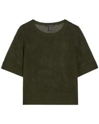 Eileen Fisher - Open-Knit Linen And Cotton-Blend T-Shirt - Lyst