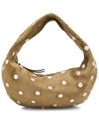 KHAITE - Olivia Medium Studded Suede Top Handle Bag - Lyst