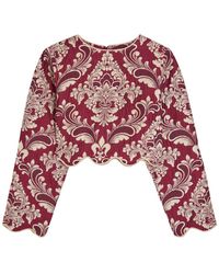 FARM Rio - Jacquard Woven Crop Top - Lyst