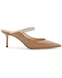 Jimmy Choo - Bing 65 Embellished Leather Mules, Mules, Size 7 Heel - Lyst