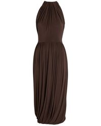 Alaïa - Sculpting Ruched Wool Midi Dress - Lyst