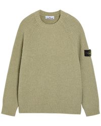 Stone Island - Ribbed Bouclé Cotton-Blend Jumper - Lyst