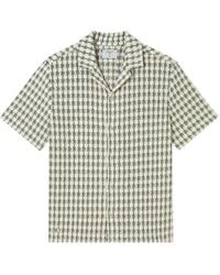 Percival - Checked Textured-Knit Cotton-Blend Shirt - Lyst