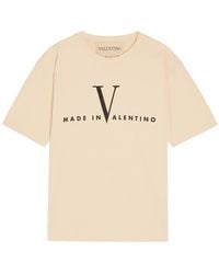 Valentino Garavani - Logo-Print Cotton T-Shirt - Lyst