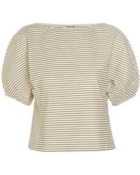 STAUD - Didi Striped Stretch-Cotton Top - Lyst