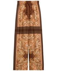 Zimmermann - Luna Printed Silk Track Pants - Lyst