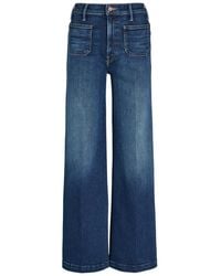 Mother - Hustler Roller Skimp Patch Pockets Wide-Leg Stretch-Denim Jeans - Lyst