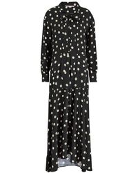 Stella McCartney - Polka-Dot Printed Satin Maxi Dress - Lyst
