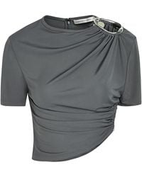 Christopher Esber - Orica Cut-Out Jersey Crop T-Shirt - Lyst